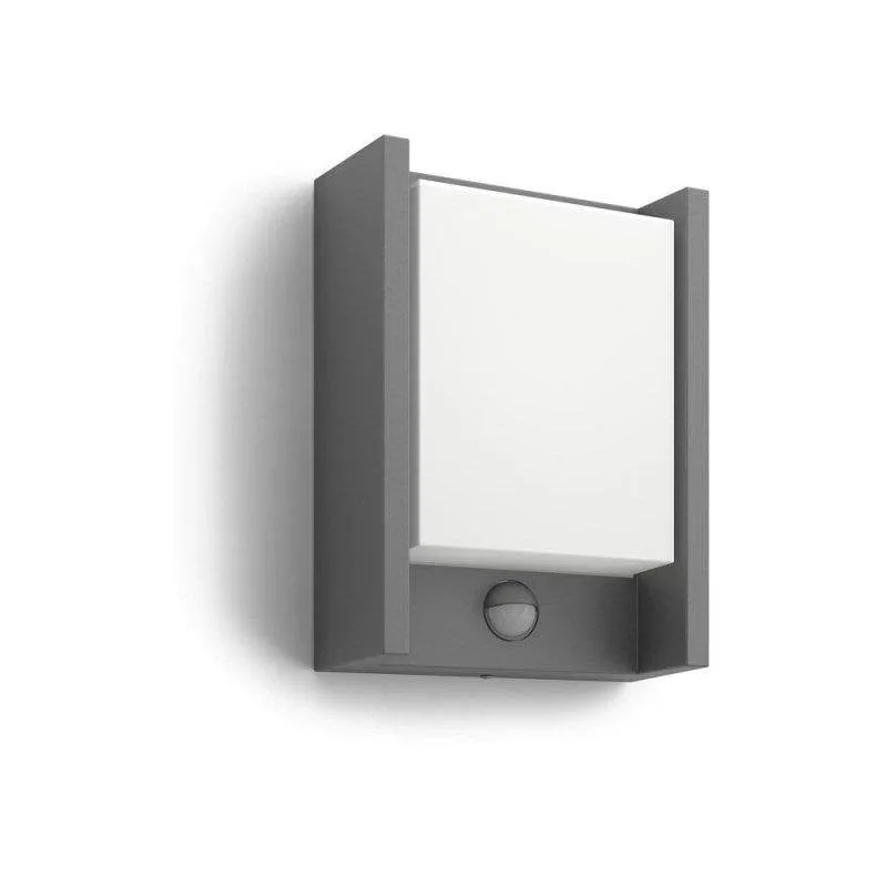 Lampada a muro LED Philips Mygarden Arbour 6W con sensore IR IP44 antracite