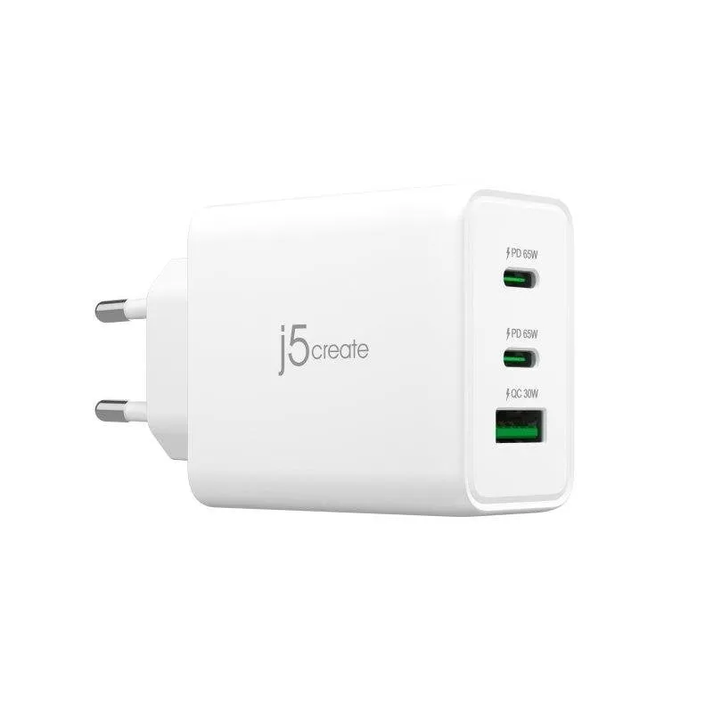Caricatore USB-C 65 W GaN 3 porte j5create UE