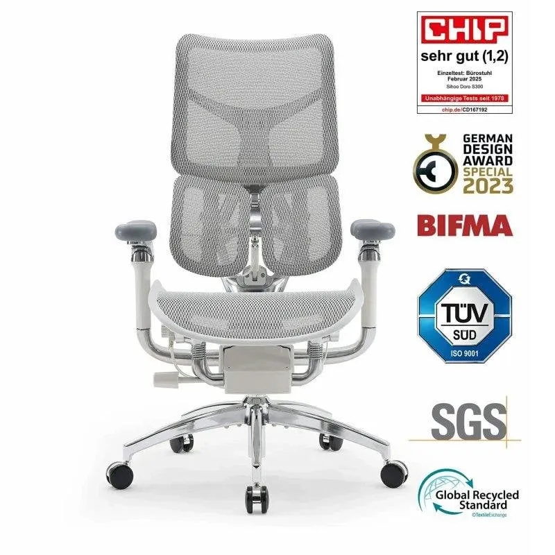 Sedia Ergonomica Sihoo Doro S300 - Braccioli 6D - Sistema di Supporto Lombare Dinamico