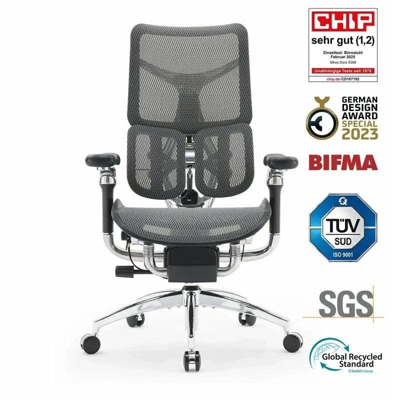 Sihoo Doro S300 Sedia Ergonomica Ufficio - Braccioli 6D - Sistemi Supporto Lombare e Sospensione