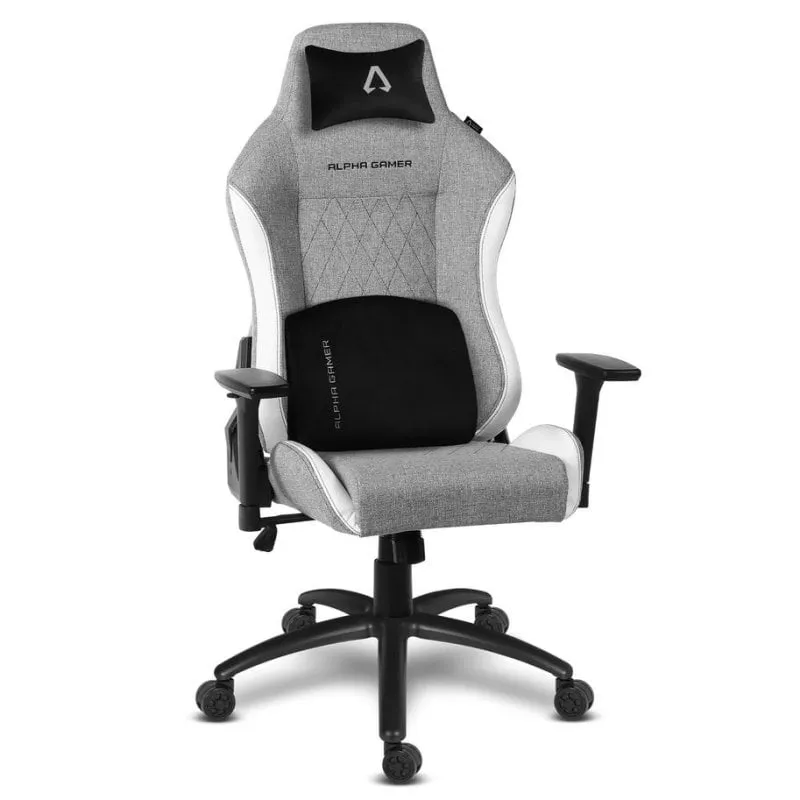 Sedia da Gaming Alpha Gamer Gaia V2 150 kg Seduta e Schienale Imbottito Grigio