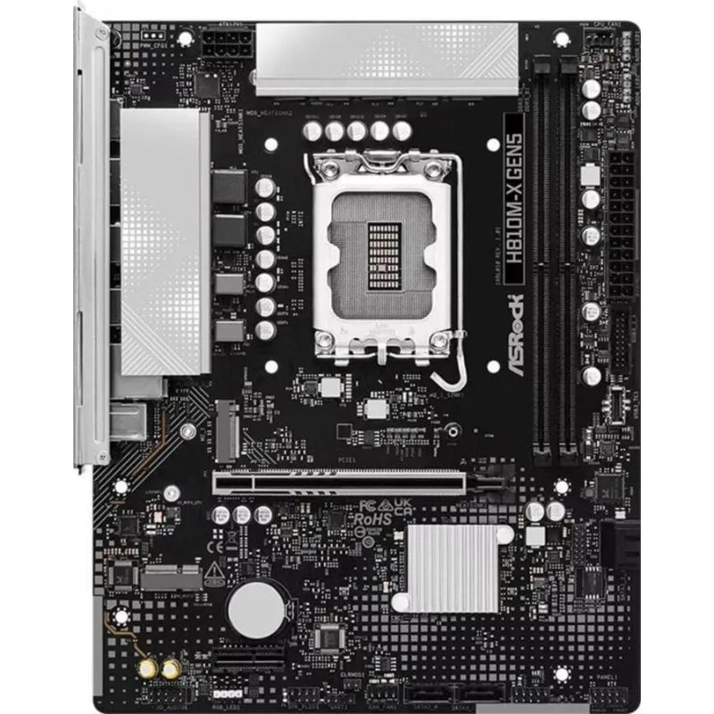 Scheda Madre ASRock H810M-X Gen5 Intel H810 LGA1851 DDR5 Micro ATX DisplayPort