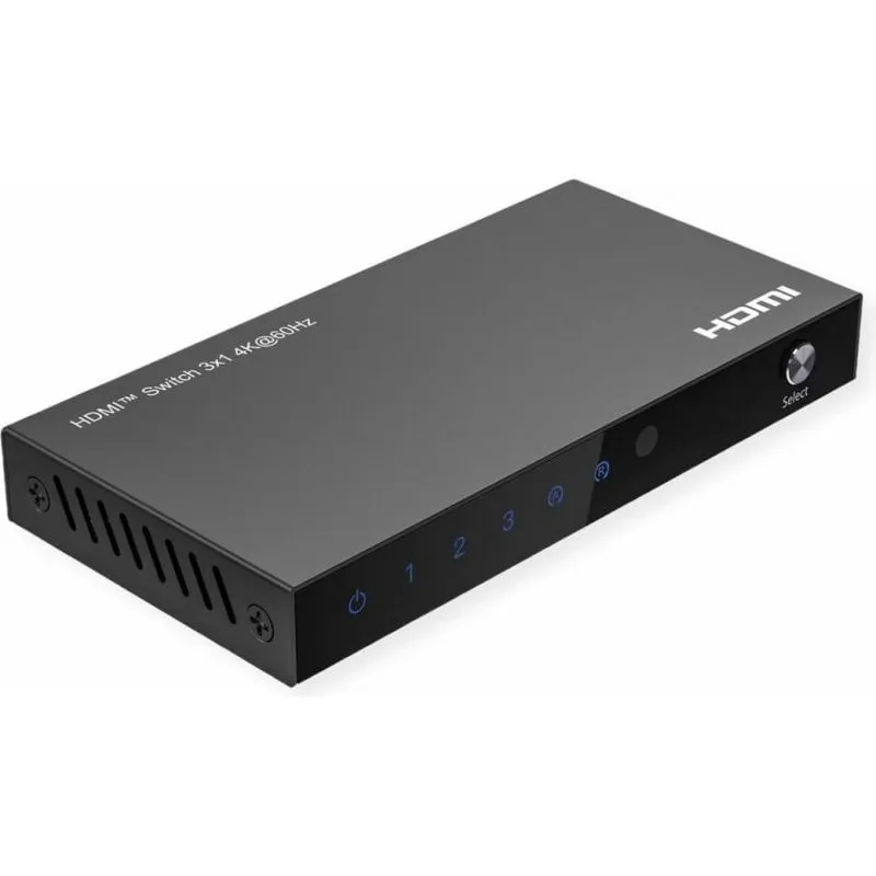 Switch HDMI Roline 3x1 4K60 con Telecomando e USB
