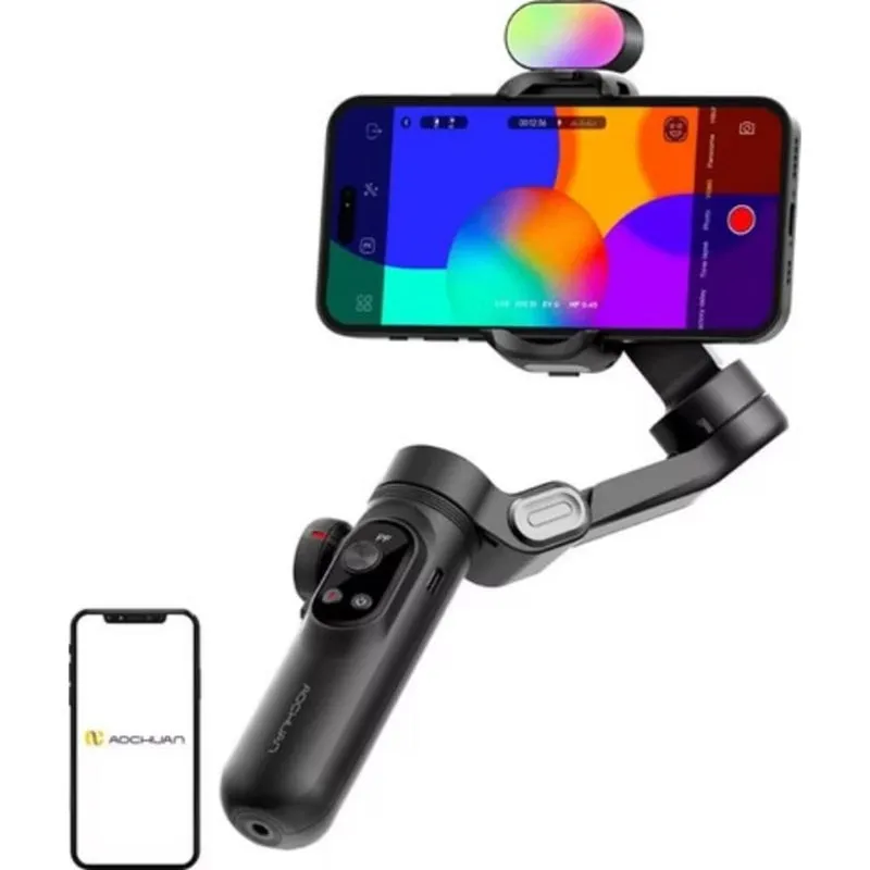Gimbal per Smartphone AOCHUAN X Pro RGB 3 Assi 3200 mAh Nero