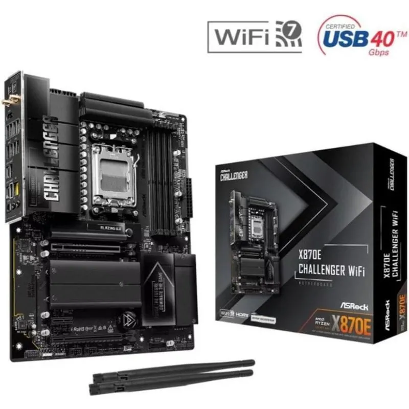 Schede Madri AsRock X870E Challenger AMD X870E AM5 DDR5 ATX WiFi 6E PCIe 5.0