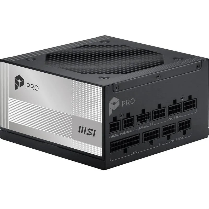 Fuente de Alimentación MSI PRO A1000PL PCIE5 1000W Certificazione 80 Plus Platinum modulare