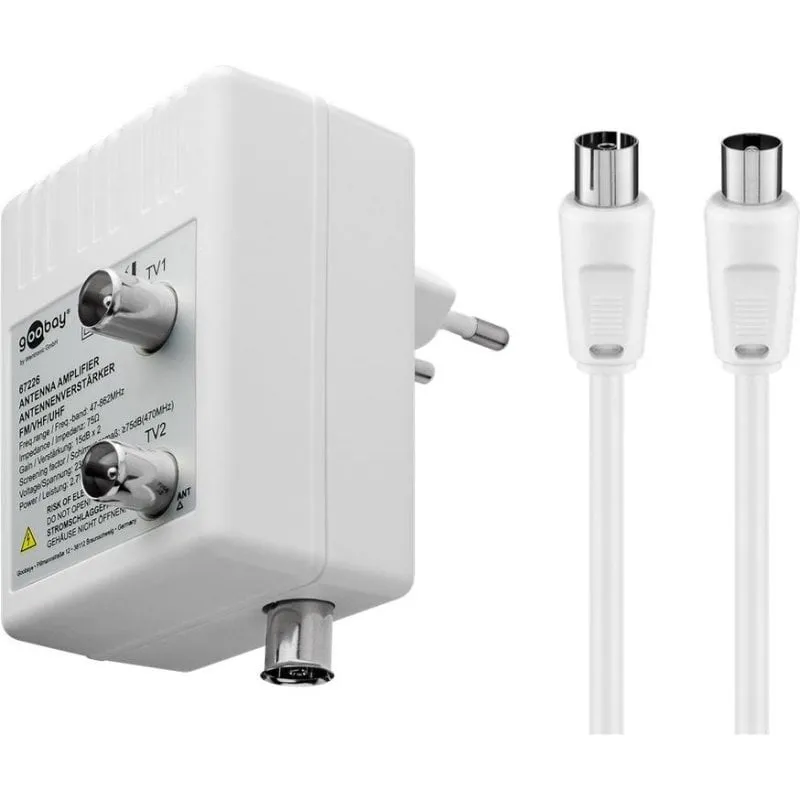 Amplificatore di segnale TV Goobay 67226 IEC 230V 2 porte