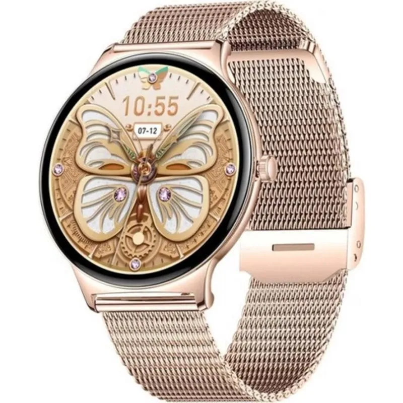 Colmi V89 Bluetooth 43mm AMOLED Oro Cinturino Acciaio Pulsossimetro Monitor Sonno