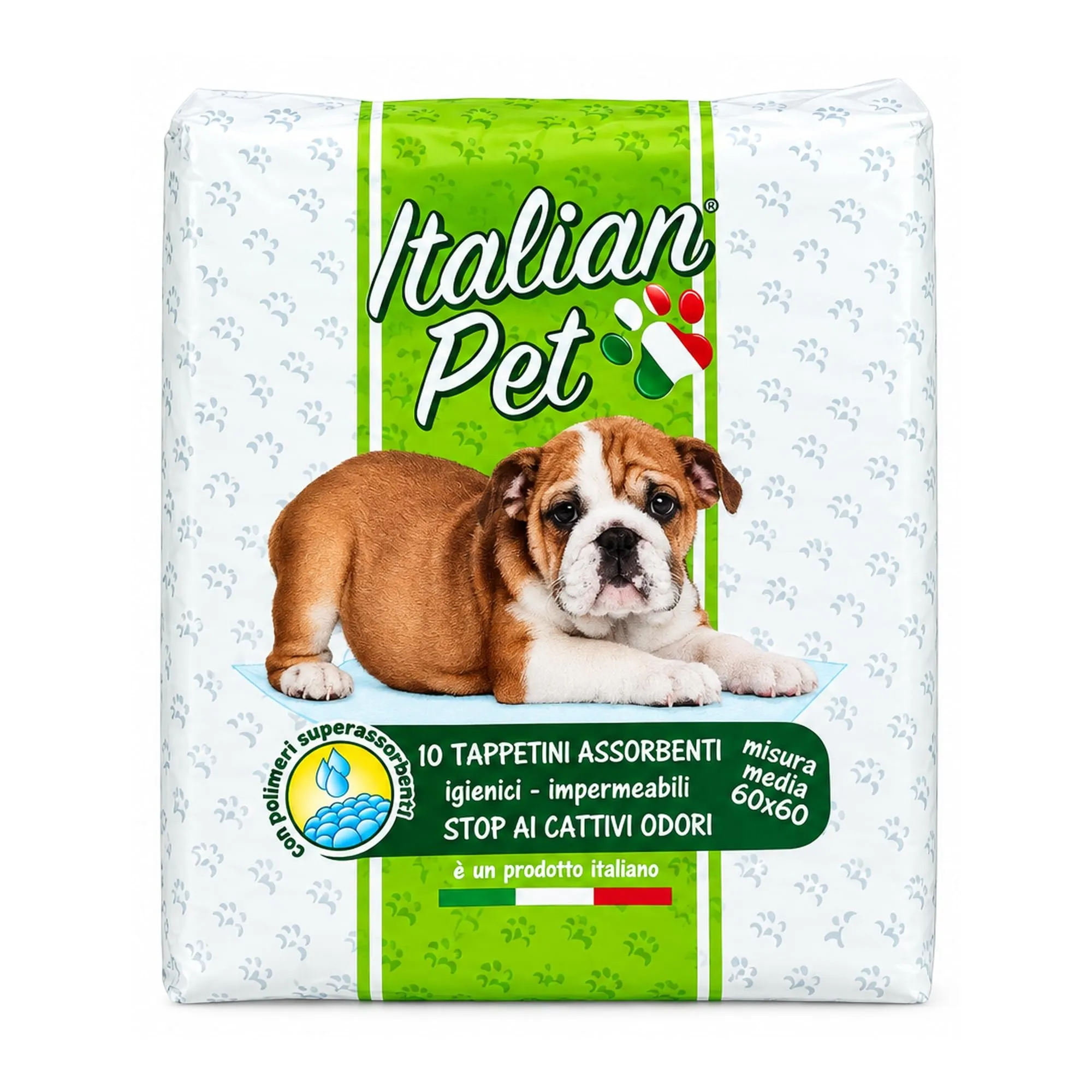 Italian Pet Traversine per Cani e Gatti 60x60 cm, 10 Pezzi – Tappetini Igienici Super Assorbenti con Polimeri SAP, Antiodore e Fondo Impermeabile – Formato Viaggio, Prodotto Italiano