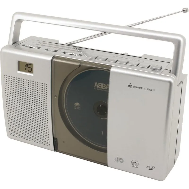 Sistema Stereo Portatile Soundmaster RCD1185 Digital FM CD Grigio