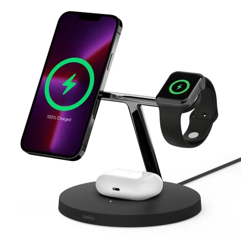 Caricatore Wireless Belkin WIZ017vfBK 15W Nero per iPhone, Apple Watch e AirPods
