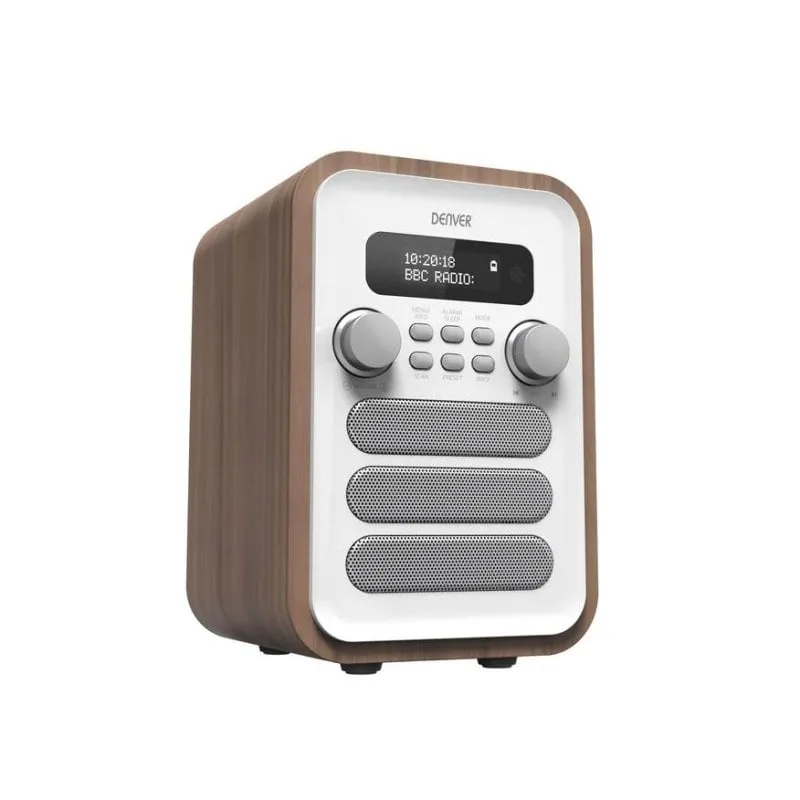 Radio Personale Denver DAB-48WHITE DAB+ FM Bluetooth Bianco Legno