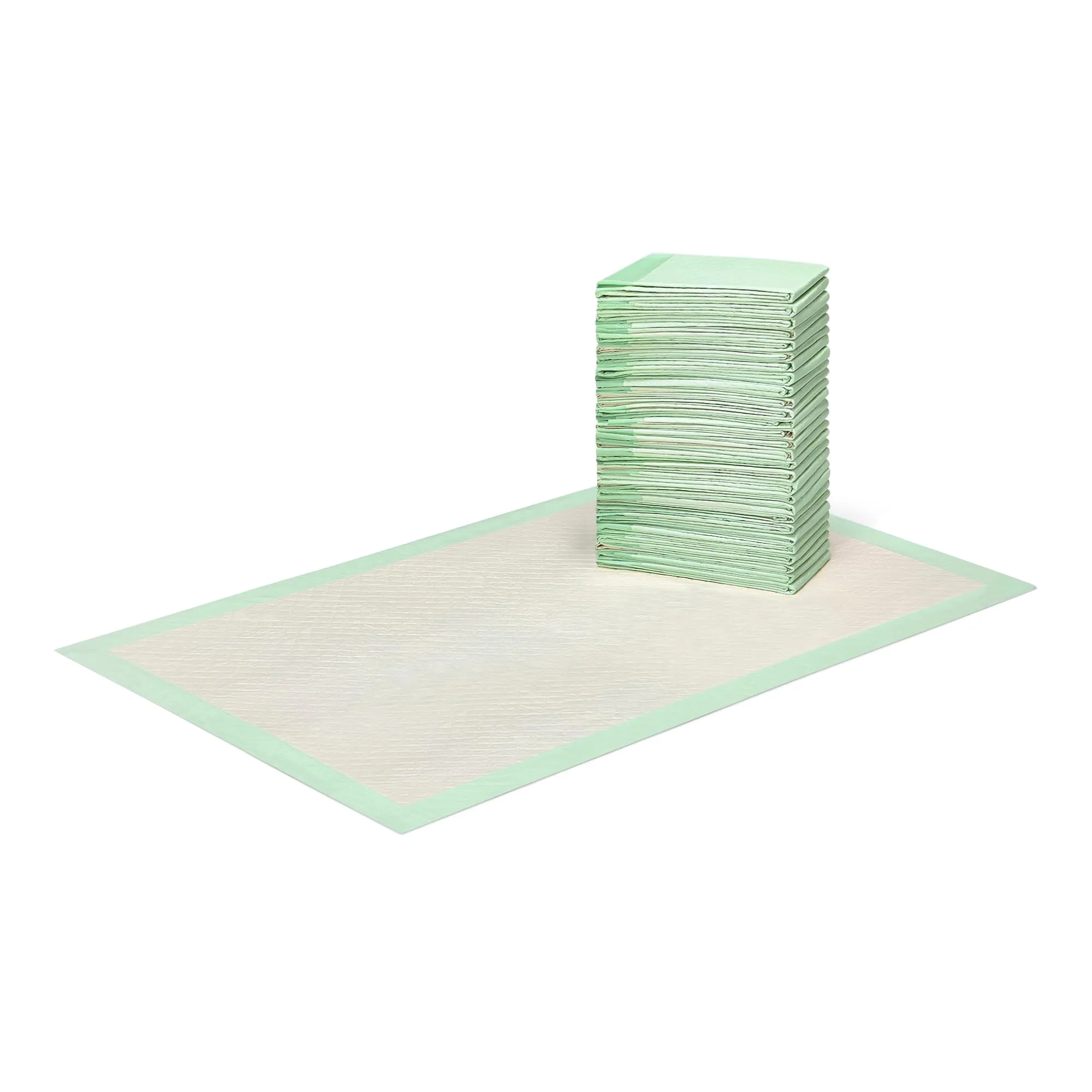Amazon Basici Tappetini Assorbenti in Bambù a Prova di Perdite per Cani, Sistema Floor Armor a 6 Strati, Rivestimento Riciclato al 30%, 70 cm x 112 cm, Confezione da 30, per Addestramento e Viaggio