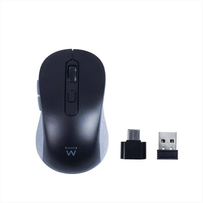 Ratón Ewent EW3204 Wireless 1600 DPI Nero Grigio Adattatore Type C