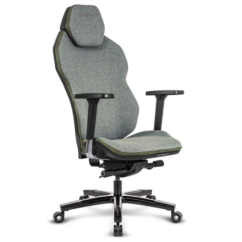 Sedia Gaming Quersus ICOS 1.1 Verde Militare Tessuto Ignifugo Braccioli 4D