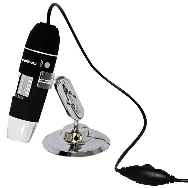 Microscopio Digitale Reflecta 66142 200x LED USB 2.0 Nero