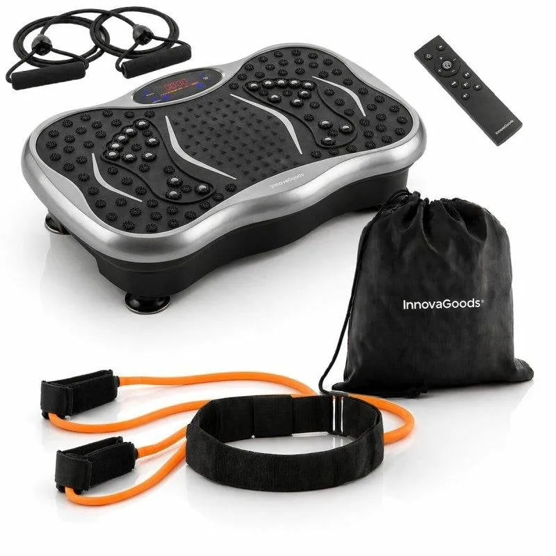 Pack Piattaforma Vibratoria Innovagoods con Altoparlante, Telecomando e Cintura con Bande di Resistenza