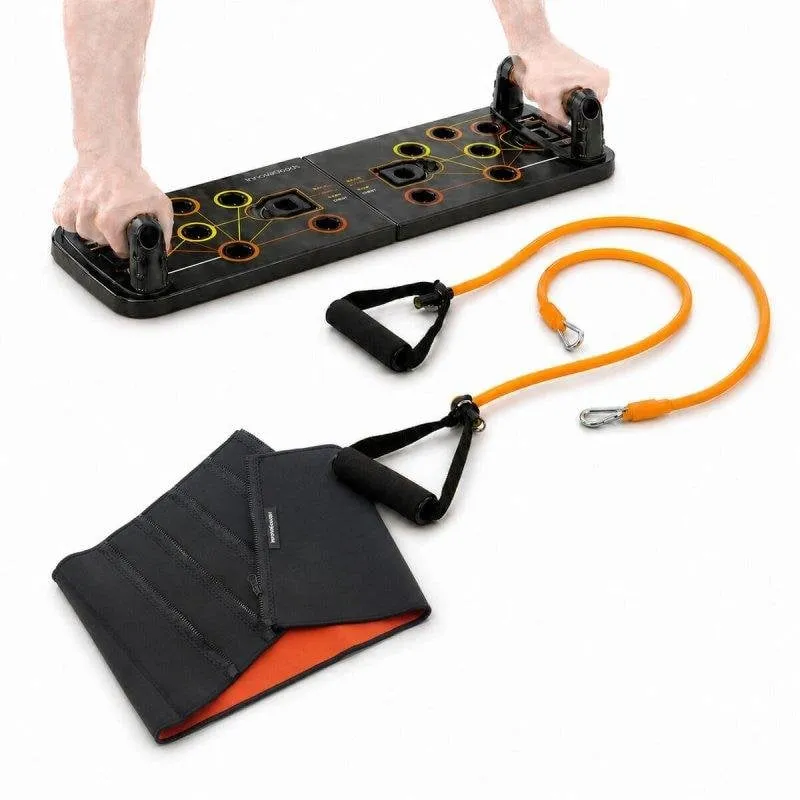Pack Tavola Push-up InnovaGoods con Bande di Resistenza e Faja Sauna