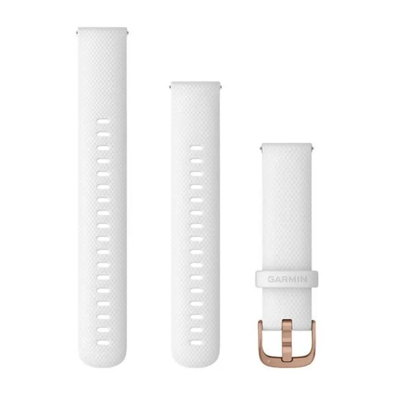 Cinturino di ricambio Garmin per orologi intelligenti, silicone, bianco, 18 mm