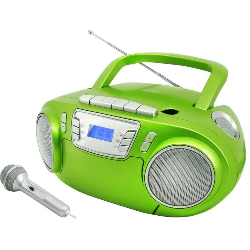 Sistema Stereo Portatile Soundmaster SCD5800GR Lettore CD FM USB Verde Argento