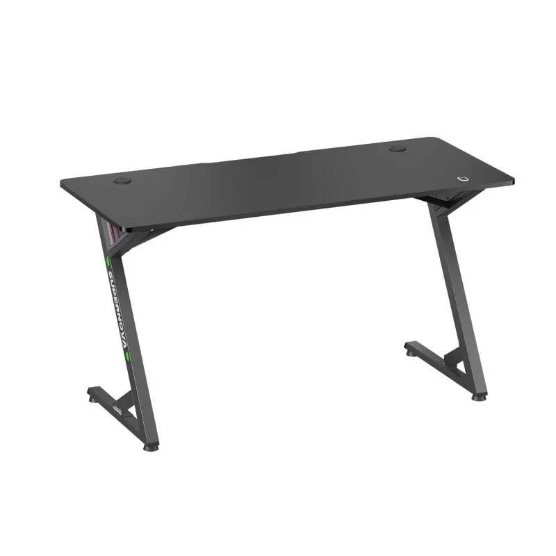 Scrivania Gaming Kimex 150-9011 RGB Specchio Infinito 136x60 cm Nero