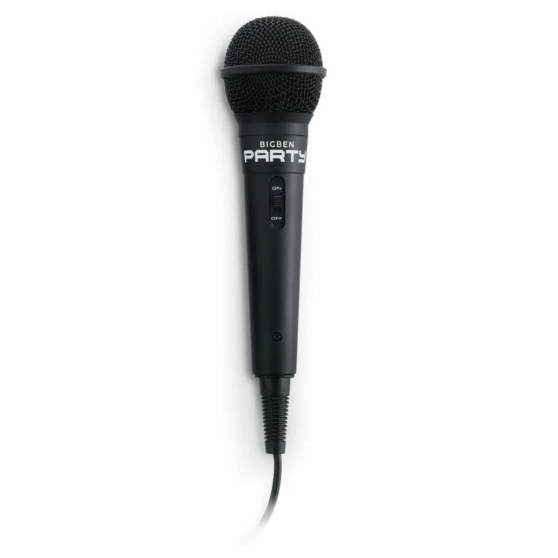 Microfono BigBen PARTYMIC cablato karaoke cavo 4 m nero