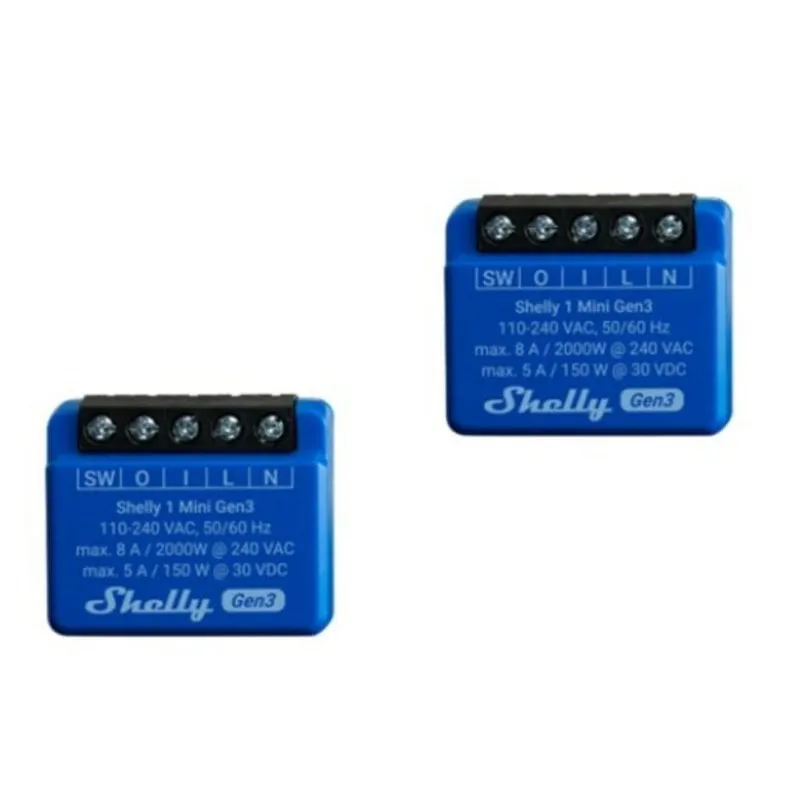 Interruttore Intelligente Shelly 1 Mini Gen3 WiFi Bluetooth Compatibile Alexa Google