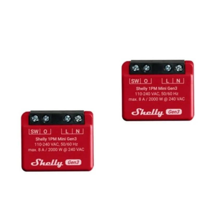 Interruttore Intelligente Shelly 1PM Mini Gen3 WiFi Bluetooth Compatibile Alexa Google