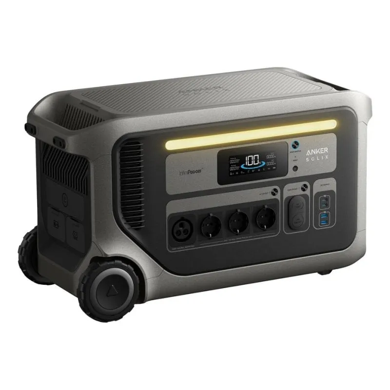 Stazione di energia Anker SOLIX F3000 3072Wh 4 porte AC Batteria LiFePO4 Schermo LCD Ricarica solare