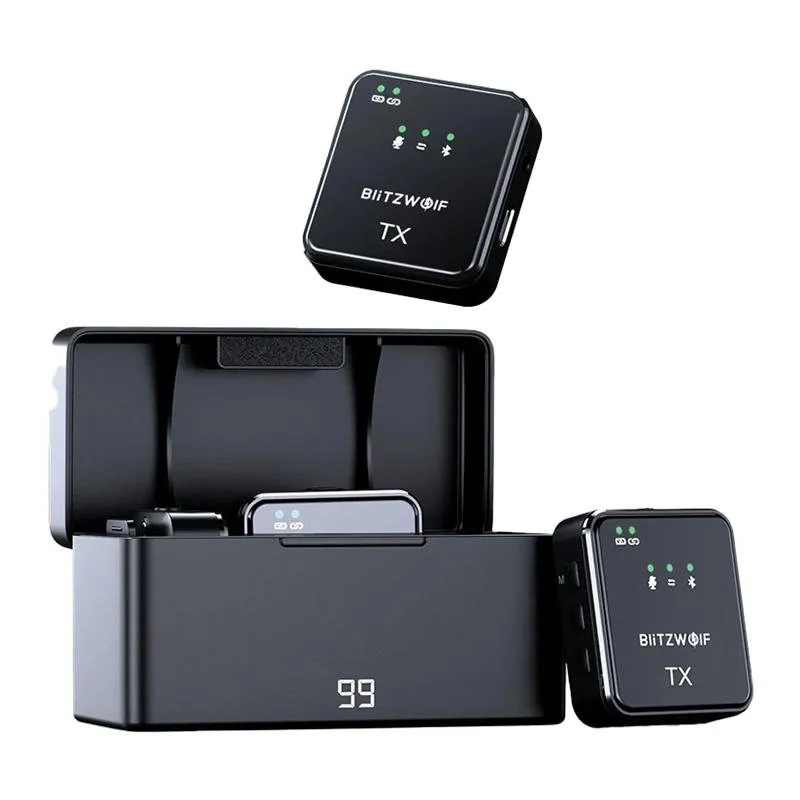 Microfono BlitzWolf BW-SX63 wireless omnidirezionale con DSP e batteria 1000mAh