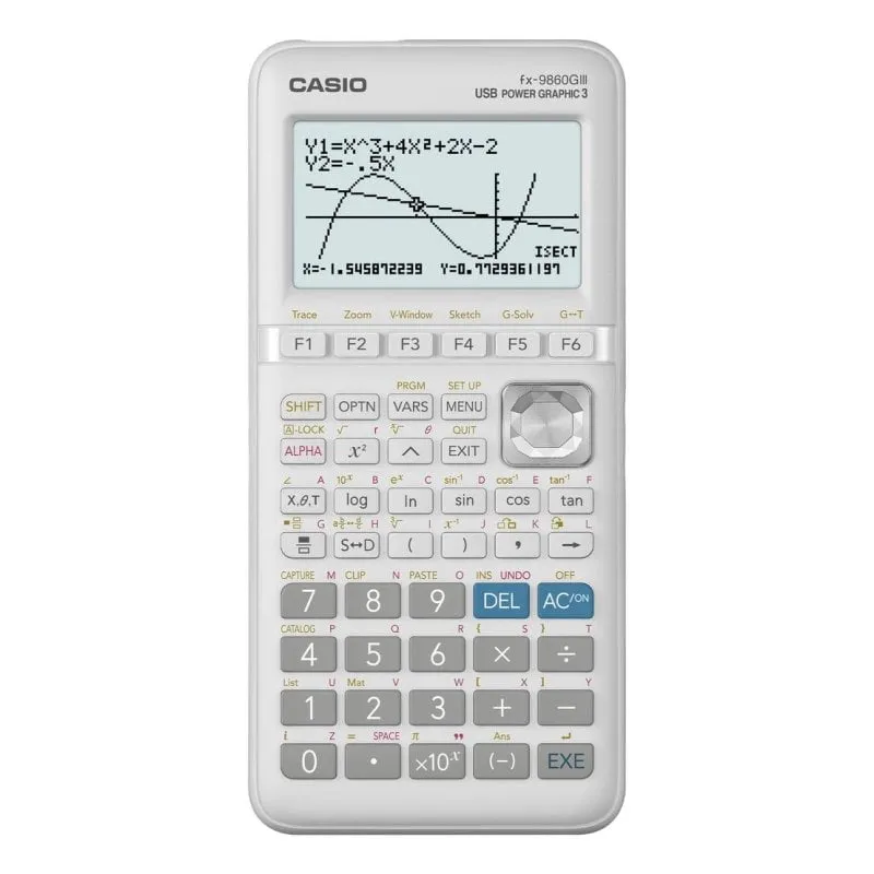 Calcolatrice grafica Casio fx-9860GIII 12 cifre USB Flash Bianca