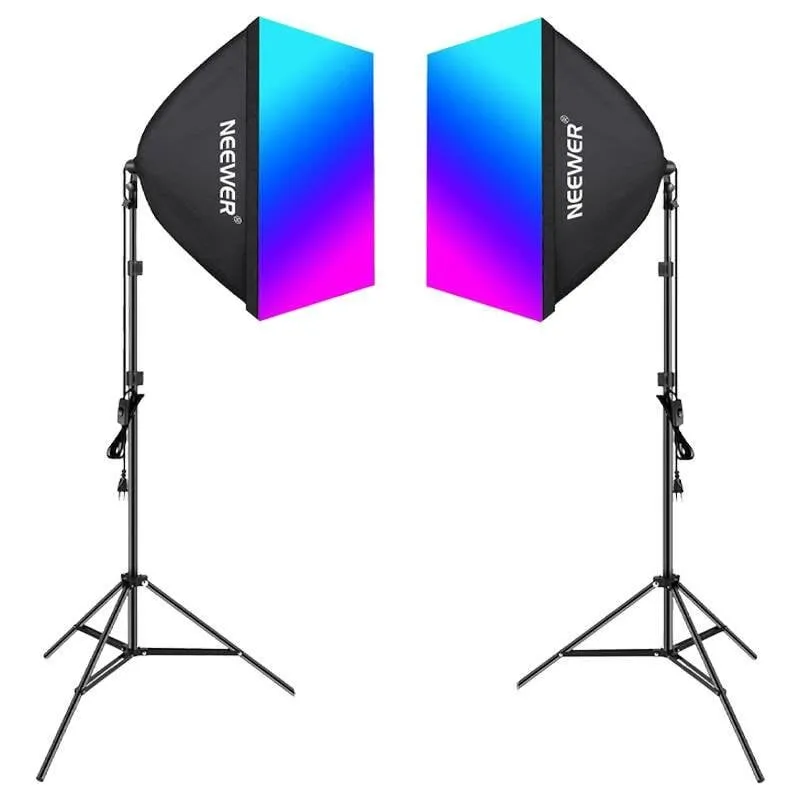 Kit Illuminazione Neewer NK800 Softboxes RGB 24W 2700-6500K + Tripodi
