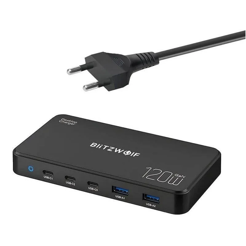 Stazione di carica Blitzwolf BW-i100 5 in 1 120W USB-C e USB-A