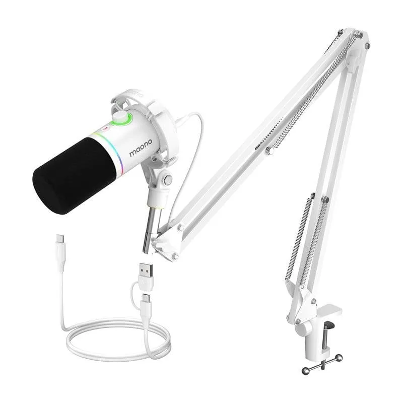 Microfono Maono PD200XS USB XLR cardioide con illuminazione RGB e controllo touch