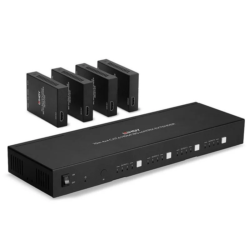 Estensore AV Matrix 4x4 HDMI 4K60 Lindy 38328 70m Cat6