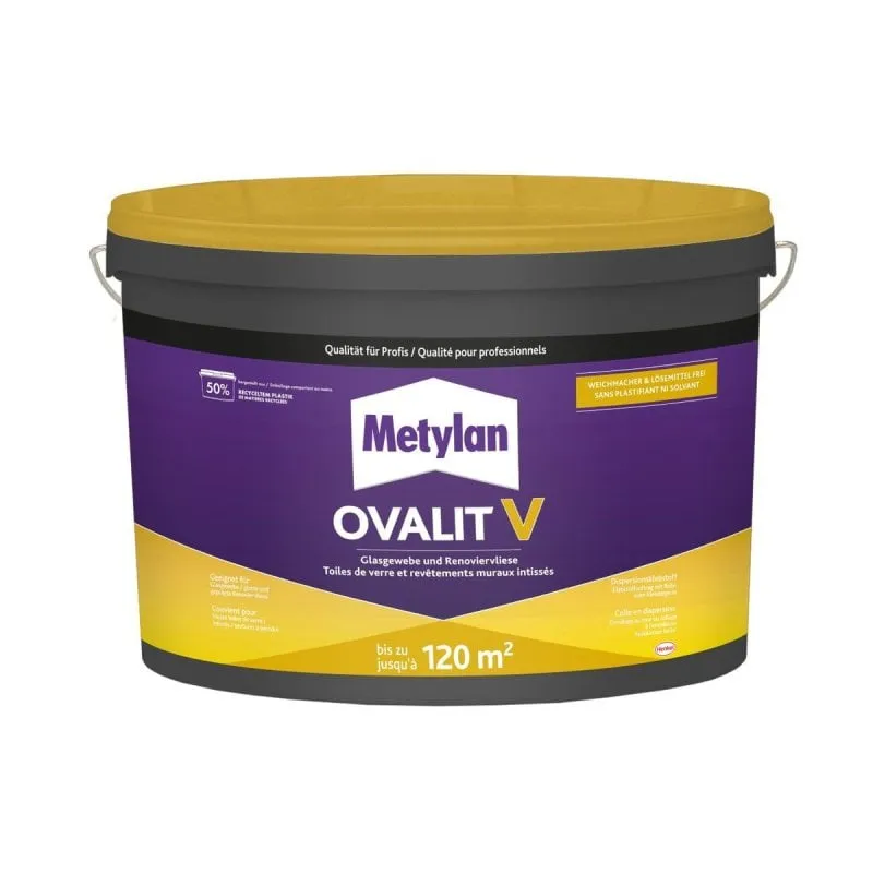 Adesivo Metylan Ovalit V Pasta Pronta 18 kg per Fibra di Vetro