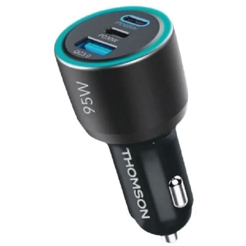 Caricatore Auto Thomson Gan 95W 2x USB-C PD 65W 30W USB-A QC 3.0