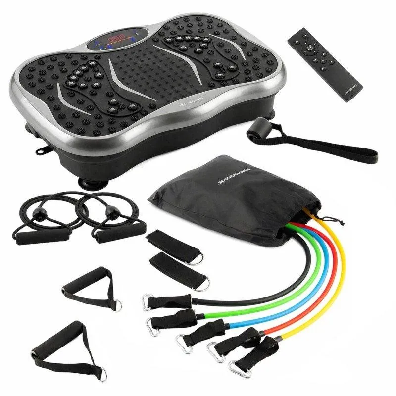 Pack Piattaforma Vibratoria Innovagoods con Altoparlante, Telecomando e Bande di Resistenza