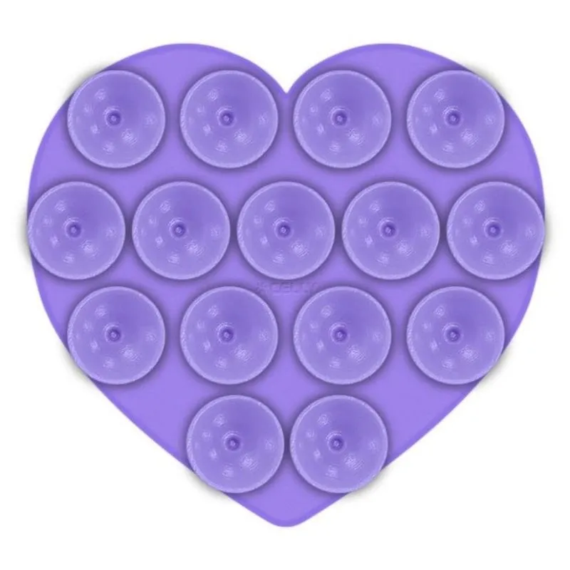 Supporto a ventosa Celly FIXHEART Viola Silicone Universale