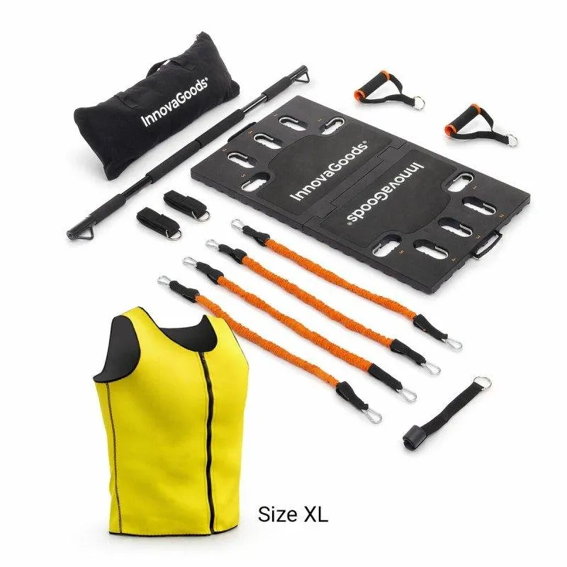 Pack Sistema di Allenamento Portatile Innovagoods con Guida Esercizi e Gilet Sauna Uomo XL
