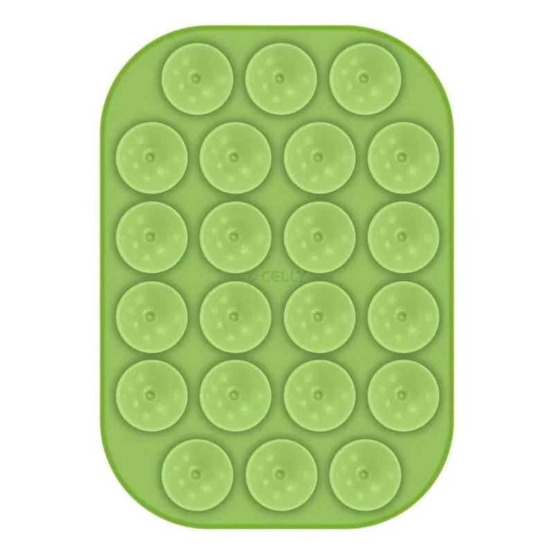 Supporto a ventosa Celly FIXSQUARE Verde Silicone Universale