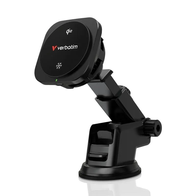 Caricatore wireless Verbatim Charge 'n' Drive Qi2 per auto USB Nero