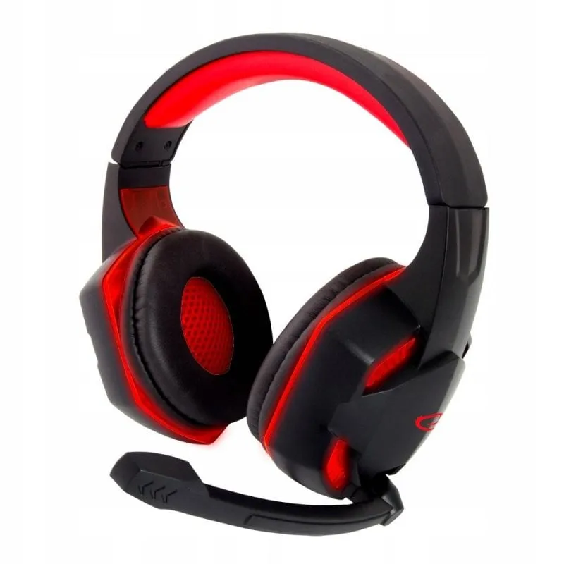 Cuffie da gioco Northix Blackbird LED nere