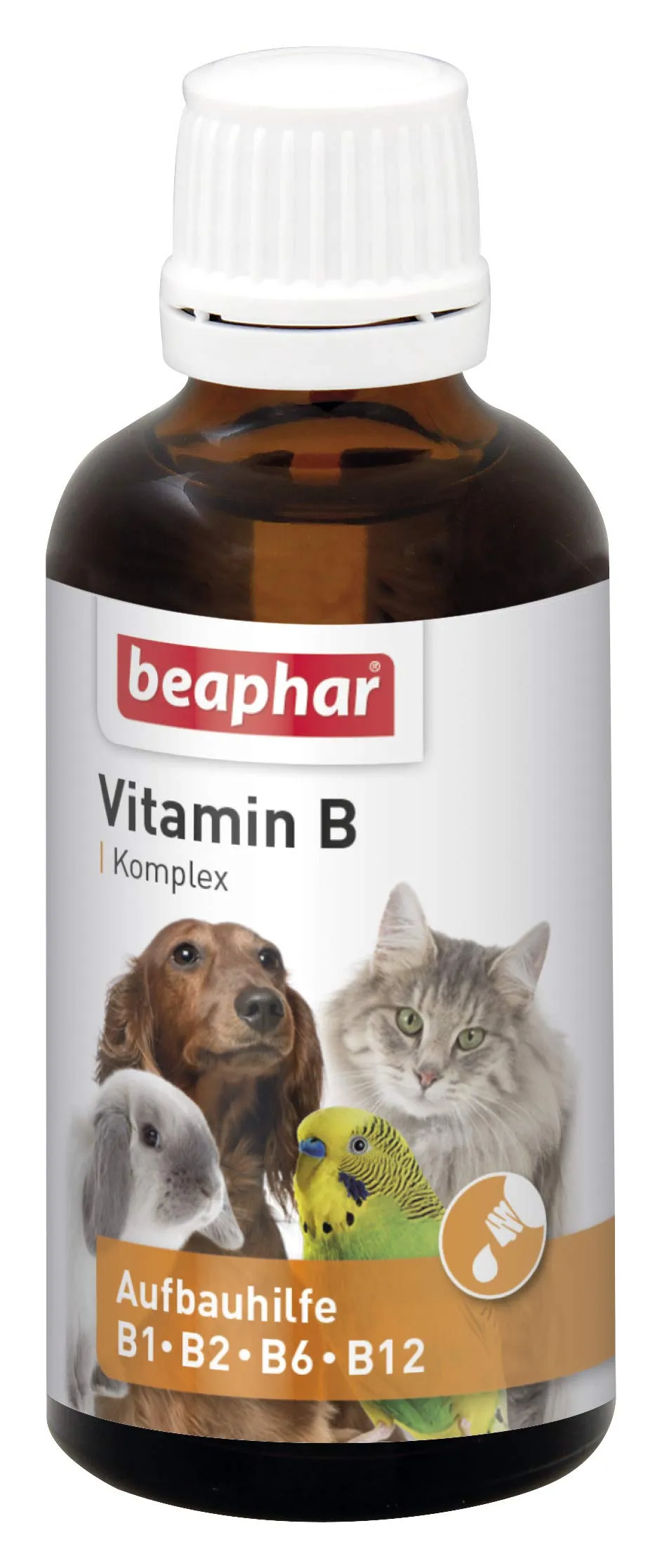 BEAPHAR - Complesso di vitamina B Per cani, gatti, roditori, uccelli - Trattamento vitaminico B1, B2, B6, B12 - Supporta le difese immunitarie - Stimola l'appetito - Aumenta il benessere - 50 ml