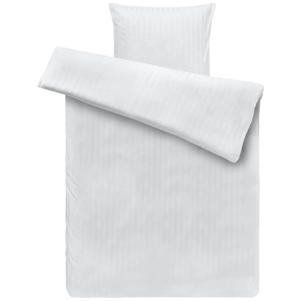 PULSIVA Set copripiumino e federa Satina 20 mm; 160x210 cm (LxL), 65x100 cm (LxL); bianco