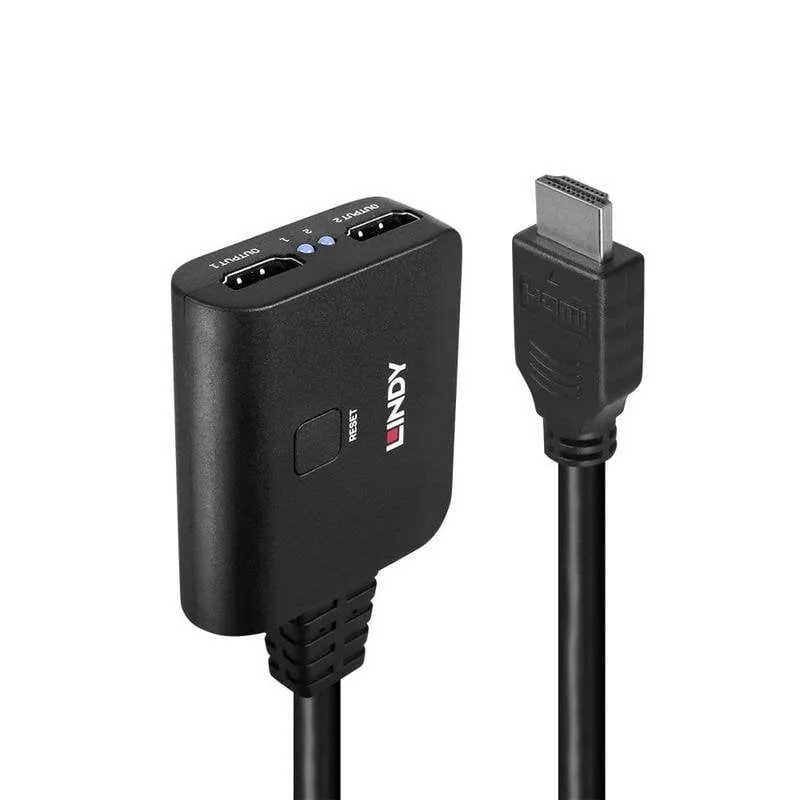 Divisore HDMI 4K60 Lindy 2 Porte Nero ABS