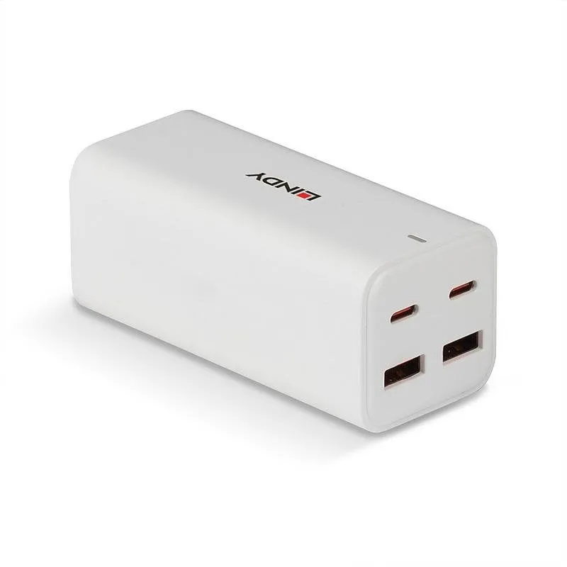 Caricatore Lindy 73441 100W 4 Porte USB-C GaN Bianco Interno