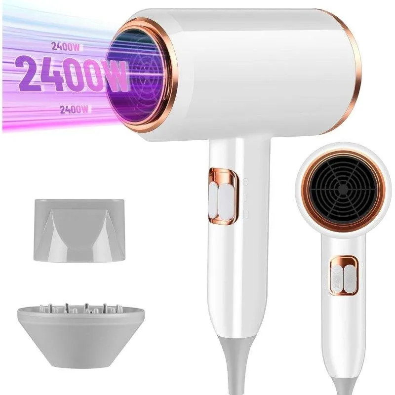 Phon Ionico Professionale Dam Electronics 2400W 3 Temperature 2 Velocità Bianco