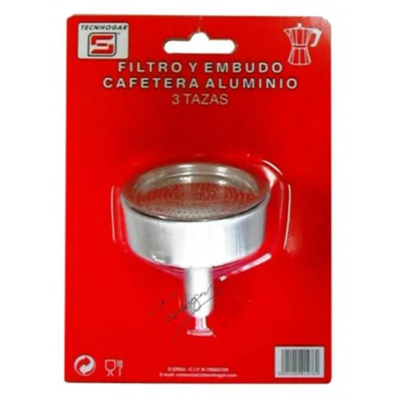 Filtro e Imbuto TECNHOGAR 3 Tazze Alluminio Acciaio