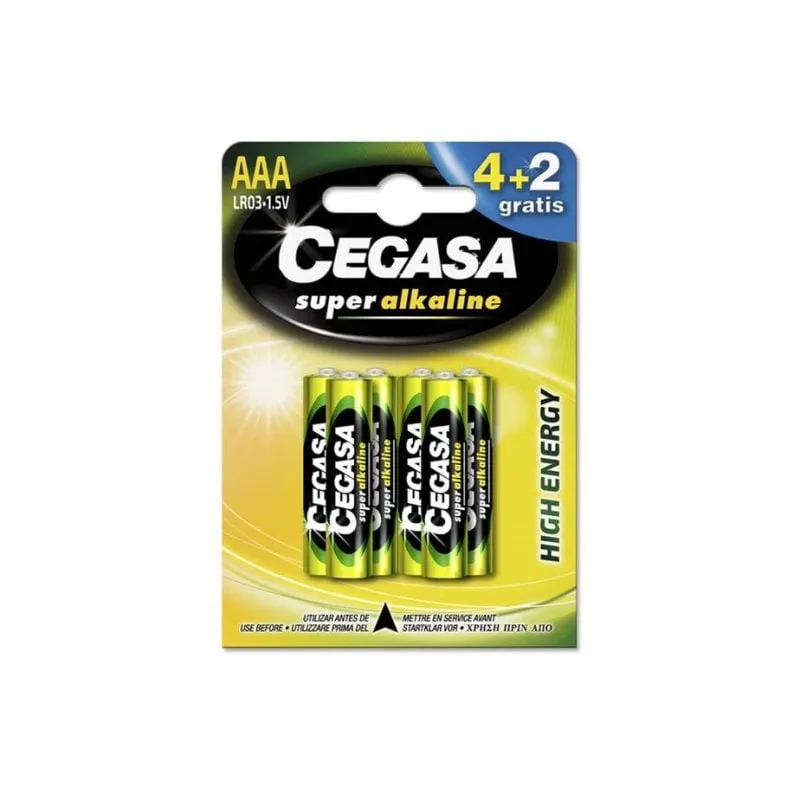 Pila Alcalina AAA Cegasa 1,5 V 6 pezzi